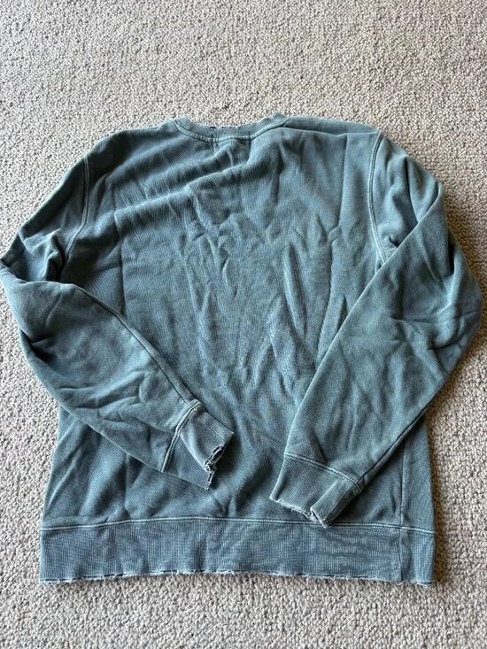 Stone Cold Fox Distressed Sage Green Sweatshirt Embroidered Logo S/M Coquette - Picture 6 of 9